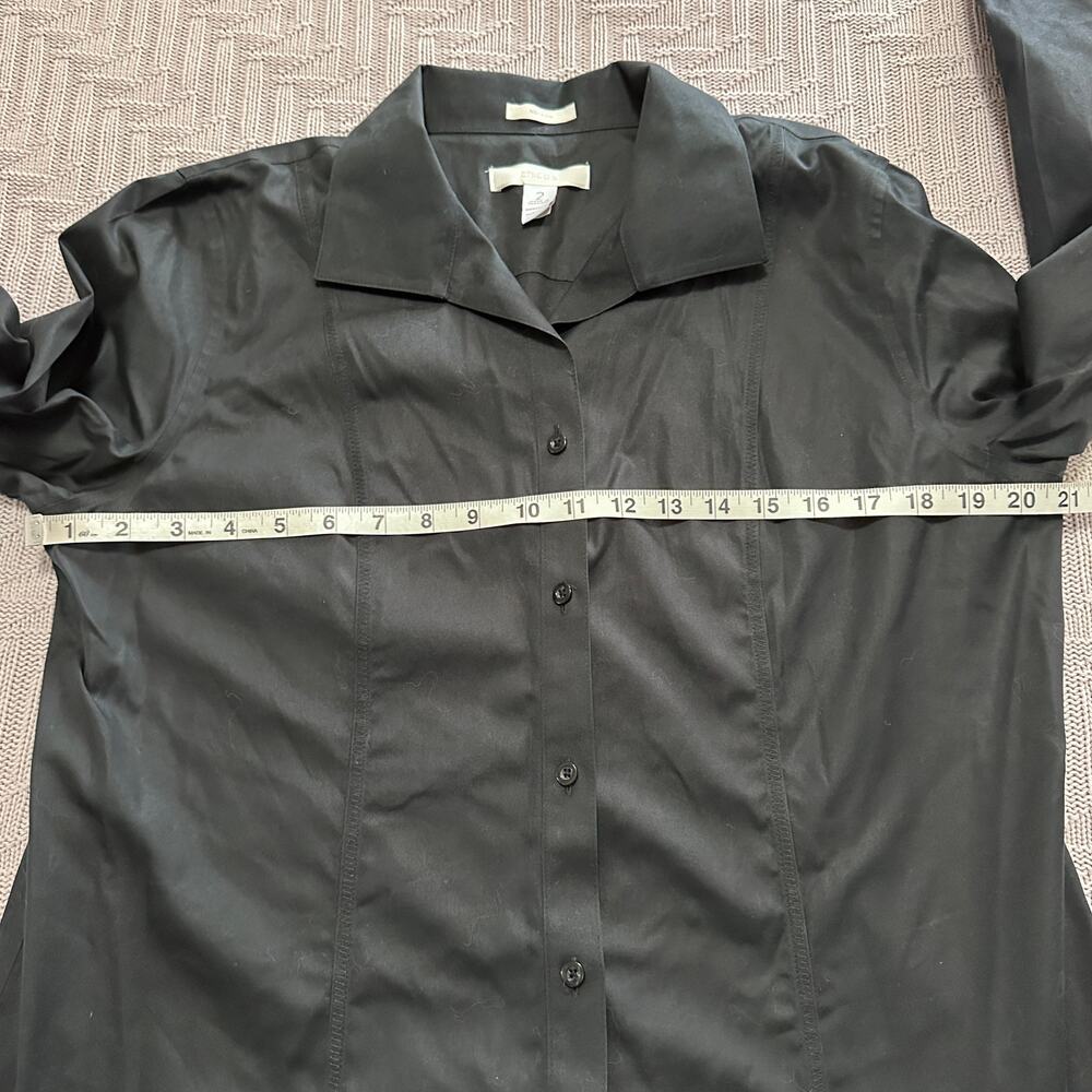 Chico's Solid Black Button Down - image 4